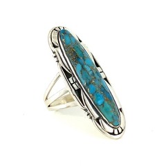 Kathy Thomas Southwestern Style Turquoise, Sterling Silver Ring Sz. 6