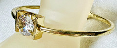 Gold Tone Clamp Bangle Bracelet Huge Rhinestone Focal b183