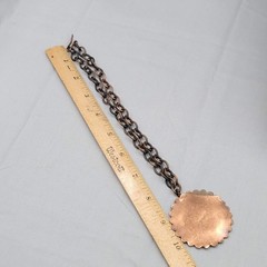 Vintage Copper Brutalist Pendant Necklace Statement 16″ MCM