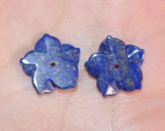Vintage Gorgeous 15MM Lapis Flower Jackets For Earrings Use With Any Studs