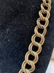 Vintage Miriam Haskell Russian Gold Tone Double Link Necklace Signed