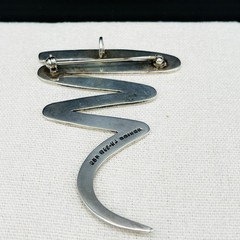 Vintage Mexico TM-248 925 Sterling Modernist Brooch Pendant Necklace Convertible