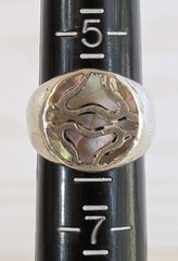 Vintage JMS Abalone Inlay Ring Size 6, Please Read The Description