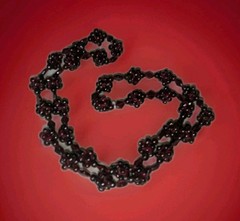 Vintage Garnet Beaded Necklace 341 Carat Burgundy Almandine Bohemian Cluster 26″