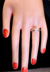 Gorgeous 14K Gold Ladies .99 Ct Princess Cut Solitaire Diamond Wedding Ring