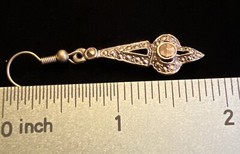 Vintage Dainty Silvertone Marcasite Dangle Drop French Wire Earrings 2” L