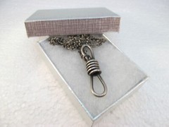 Unisex Vintage Pewter Knotted Rope Pendant Necklace
