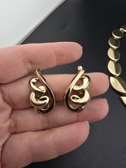 Vintage Monet Gold-Tone Jewelry Set – Necklace Earrings & Tulip Brooch