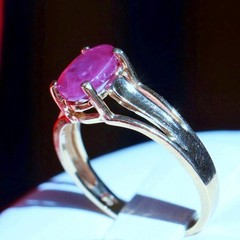 10k yellow gold sz 4.5 ring 0.80ct natural, treated ruby solitaire 1.47gr Nissko