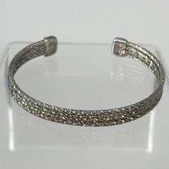 Vintage Bohemian Sterling Silver 925 Italy Woven Open Cuff Bracelet 7” 13.2g