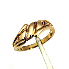 Vintage Luxury RING Silver 925 with Gilding -size: 9US (19mm) | Ukraine | #95