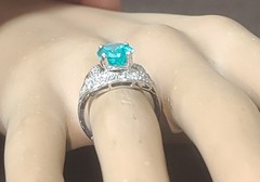 Vintage Filigree Platinum Engagement Ring 4.10ct. Blue Neon Tourmaline Oval Cut