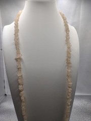 Vintage Rose Quartz Nugget Chip Necklace 16″
