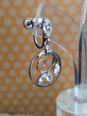 Vintage JMS Gold Filled 1/20 12K Marquis Rhinestone Dangle Skrew Back Earrings
