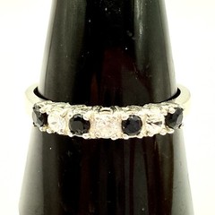 Vtg Avon 925 Silver Black Onyx Cubic Zirconia Sterling Silver Ring SZ 9.75 V