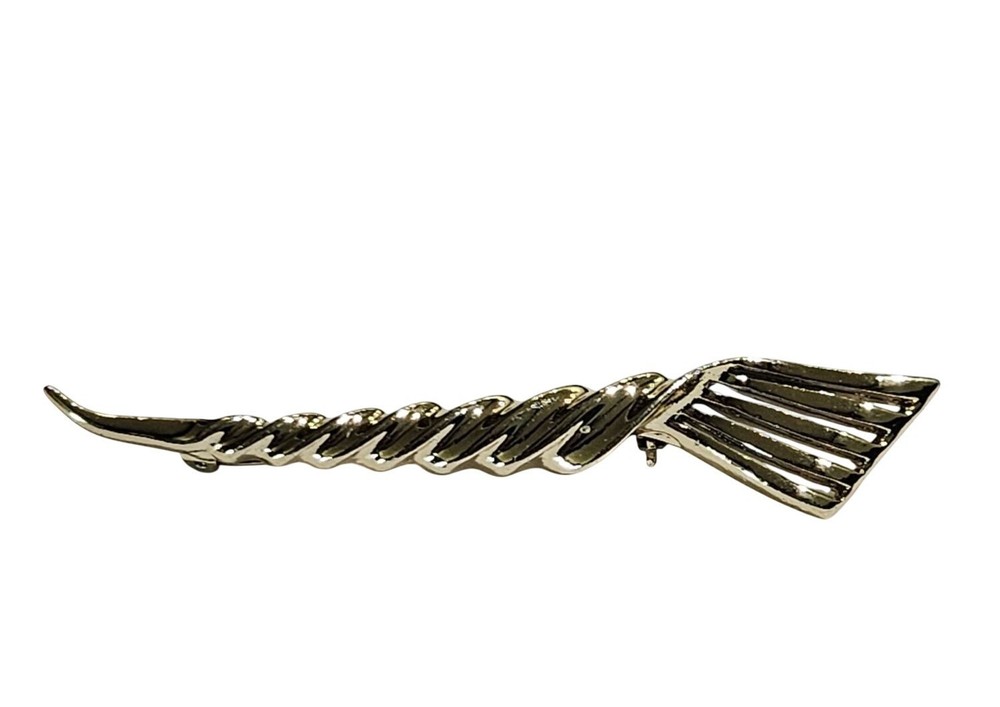 Vintage Twisted Goldtone Brooch 3 1/8 inches