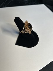 Beautiful Antique 14k Rose Gold And Large Smoky Quartz Ring