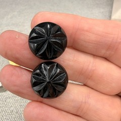 Vintage Button Earring Lot Screw Back Clip Ons Glass Acrylic Metal 6 Pair