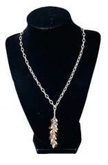 Vintage Sterling Silver Chain Citrine Drops Cluster Lariat Tassel Necklace 30g