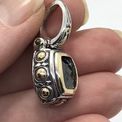 Vintage Renaissance Revival 2-Tone Black Onyx Cubic Zirconia Pendant