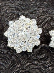 Vintage JOJAK Austrian Crystal Rhinestone Cluster Post Earrings NOS on Card