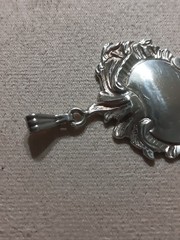 Antique Art Nouveau Sterling Silver Monogram Cartouche Pendant