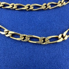 Vintage Figaro Chain Necklace Gold Tone 1990s 1/4″ Thick 29″ Long No Clasp