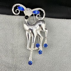 Vintage Eisenberg Ice Ram Reindeer Silver Tone Rhinestone Deer