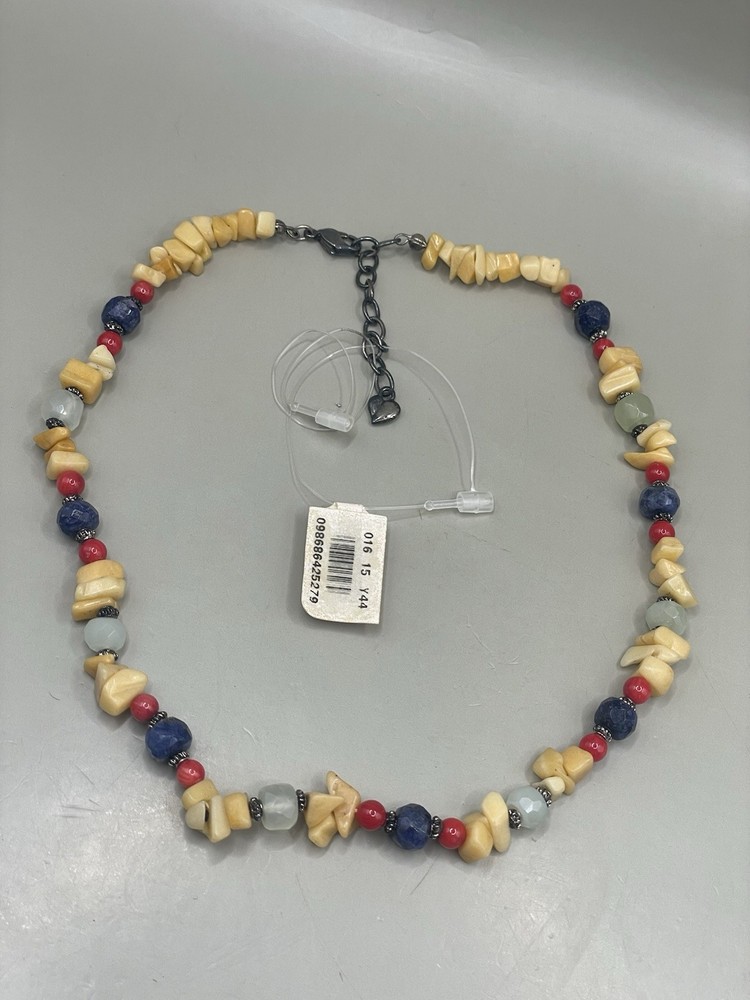 Vintage Signed Carolee Genuine Semiprecious Stones Nuggets Beaded Necklace NWT