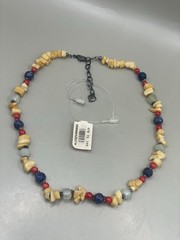 Vintage Signed Carolee Genuine Semiprecious Stones Nuggets Beaded Necklace NWT
