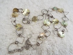 YOU & I Silvertone Yellow Brown Shell Chain Necklace (J15)