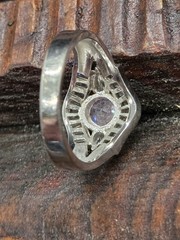 Vtg STUNNING Sterling Silver 925 PINK ICE TOPAZ Cz Details Ring Signed FAS Sz 8