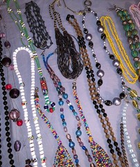 Great Lot 39 Vintage to More Modern Glass Bead Necklaces Many Colors