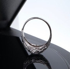 Antique 0.10ct Diamond Set 14ct White Gold Ring size N Val $2570