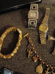 Vintage jewelry lot, Rings, Bracelets, Necklaces , Watches, earrings etc. 21 pc.
