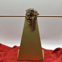 Vtg ‘50/‘60 Alice Caviness Brooch. Crystal/ Glass and dangling fringe. See pics.