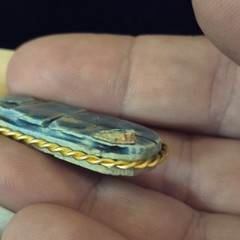 Vintage Egyptian Revival Scarab Necklace Blue Flapper Opera 18″