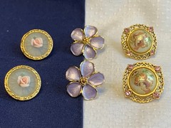 Vtg Earring Lot Costume Jewelry Monet LTR Avon Camphor Glass Enamel Faux Gems