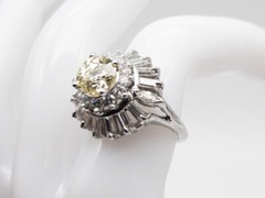 Antique 1920s $25,000 GIA 4.59ct FANCY YELLOW VVS OLD EURO Diamond Platinum Ring