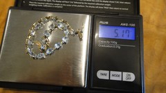 NICE Vintage Antique Estate Jewelry 10k Gold Aquamarine Gemstone Tennis Bracelet