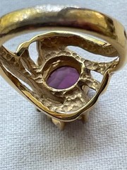 Vintage 17mm size (6.5 in USA) fancy ring 14k gold filled USA made