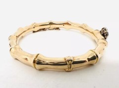 Victorian 15ct 15k Gold Rose Cut Diamond Bangle Bracelet 19.34g Antique Jewelry