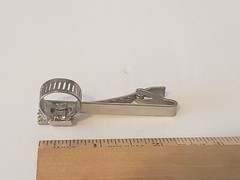 VINTAGE Ideal 6202 Hose Clamp Silver Tone Tie Bar Clasp Clip