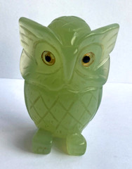 Antique Rare Original Jade Nephrite Owl Figurine Big Size