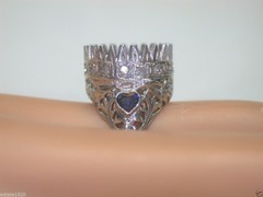 Antique Art Deco Mounting Setting Hold 12MM 14K White Gold Ring Size 5.75 UK-L