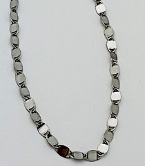 DaneCraft Tarnish Free 925 Sterling Silver Flat Round Link Necklace 18”