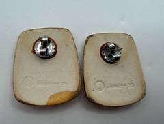 Vintage 80’s Jewelry 10 Cynthia Chuang Earrings Modernist Checkerboard Ceramic