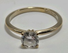 VTG ESPO 14KT Yellow Gold G.E. Electroplated Cubic Zirconia Solitaire Ring SZ9.5