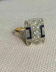 Art Deco Style Round Cut Lab Created Diamond 14K Yellow Gold FN Wedding Ring