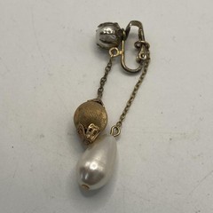 Vintage Gold Tone Faux Pearl Teardrop Earrings Womens Screw Back 2.5 In Jewelry